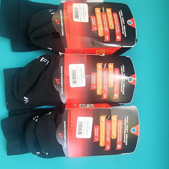 PROFEET 285 Multi-Sport Crew BLACK DRESS SOCKS SIZE 9-11 Medium - 3 PAIRS NWT - Picture 5 of 8